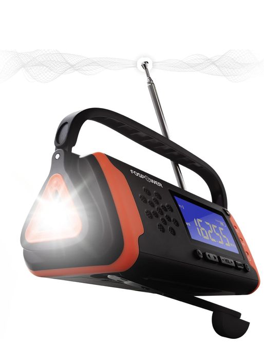 Радіоприймач FosPower модель D2 4000 mAh, ліхтар, павербанк,