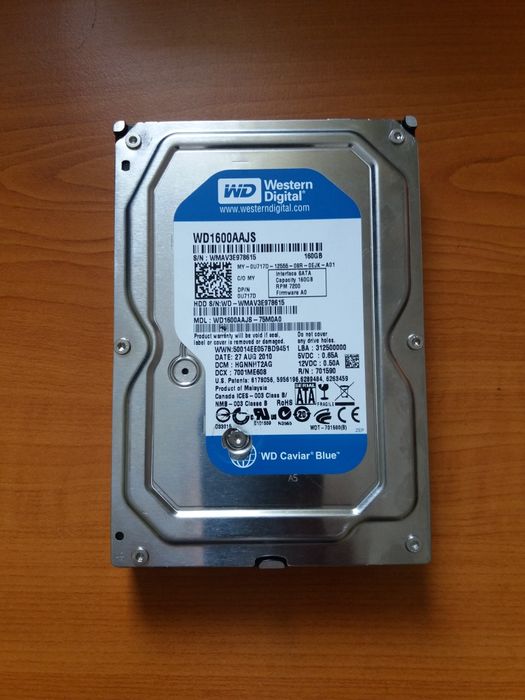 Disco 160gb 3.5 sata WD1600AAJS para peças