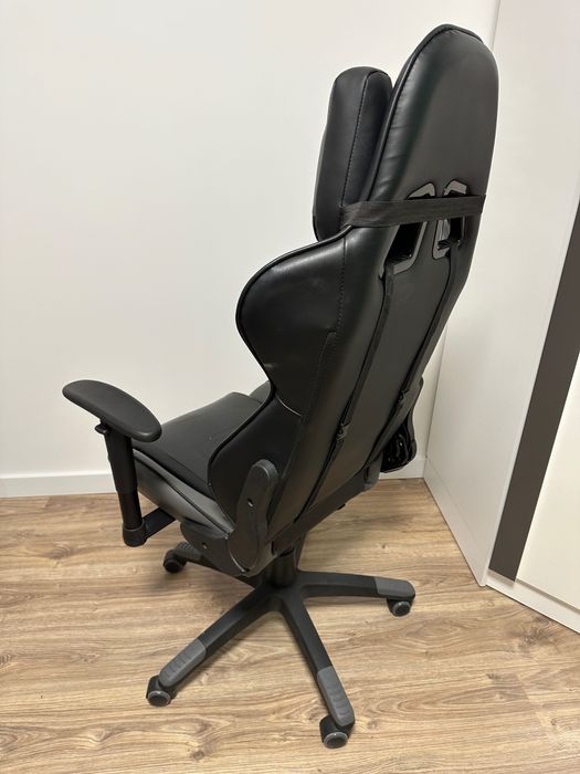 Fotel dla gracza  SILVER MONKEY SMG-400 Czarno-Szary SKÓRA