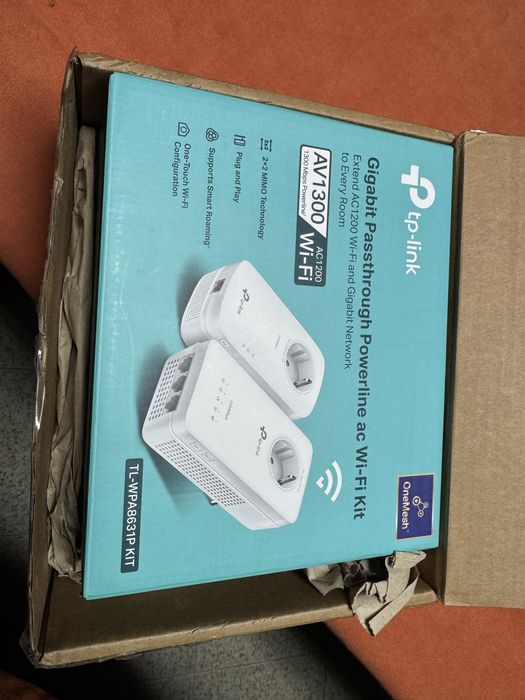 Powerline TP-Link WPA8631 AV1300 Wifi Kit como novo