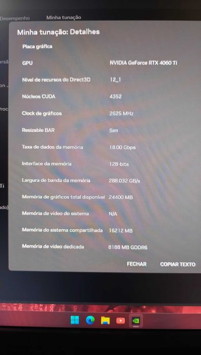 Gráfica RTX 4060 TI ASUS TUF