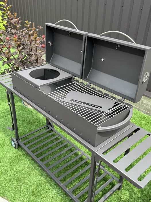 мангал металевий барбекю стаціонарний мангал на колесах вугільний гріл