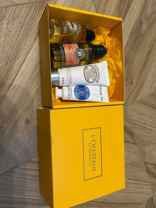 Nowy Zestaw Miniatur L'Occitane - Olejek pod prysznic, Szampon, Mleczko, Krem - Super Prezent!