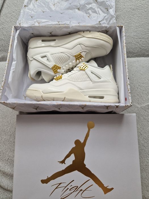 Jordan 4 white & gold 44.5