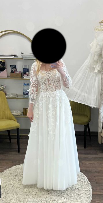 Suknia ślubna XS-S księżniczkowa BOHO