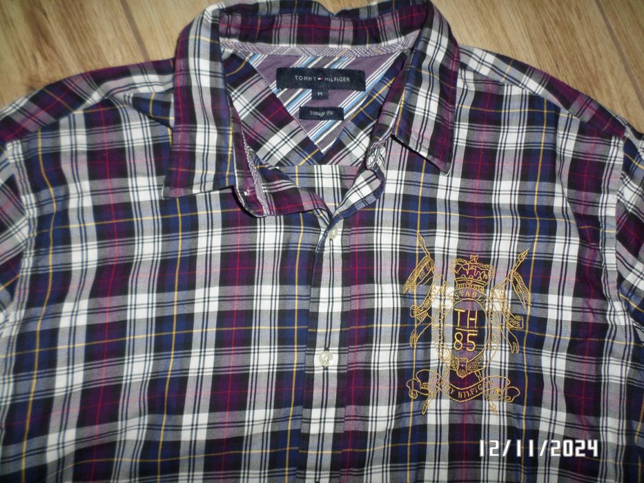 Firmowa męska koszula w kratkę-TOMMY HILFIGER-M