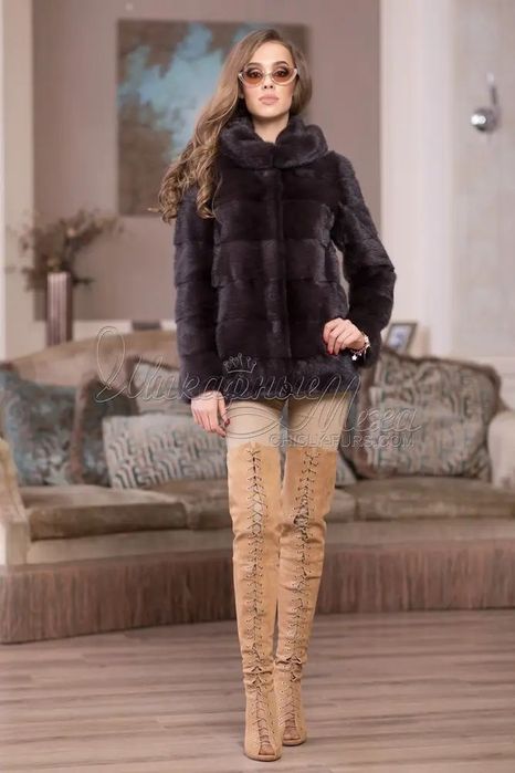 Шуба норкова траснформер з капюшоном