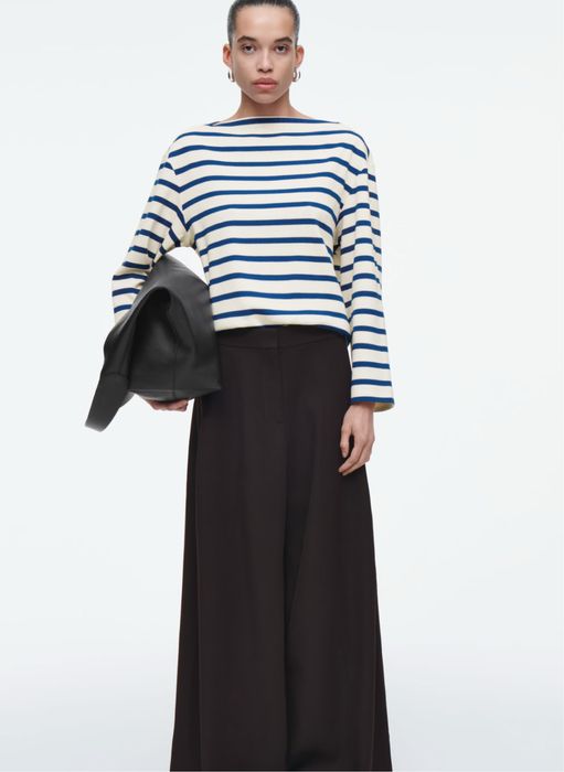 Bluzka w paski z dekoltem w łódeczkę rozm. M