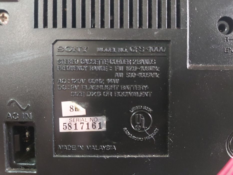 Radio sony bom box