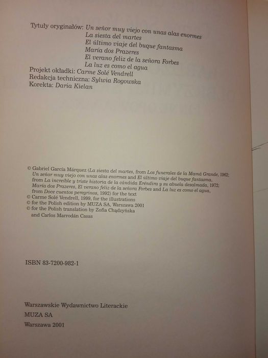 Garcia Marquez "Bardzo stary pan z olbrzymimi skrzydłami"