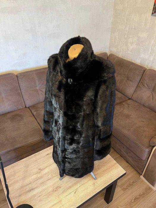 Шуба норкова чорна трансформер р. 44-46
