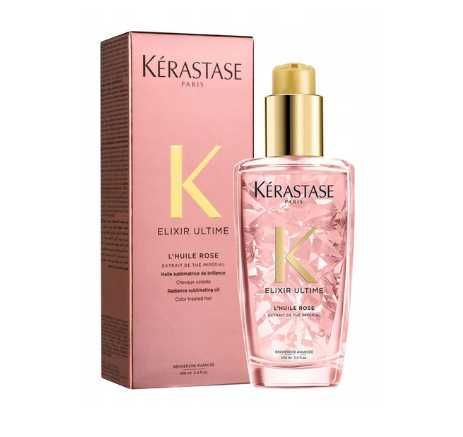 Kérastase Elixir Ultime L’Huile Rose Olejek do Włosów Farbowanych Nawilżający Regenerujący Blask Koloru Termoochrona Wygładzenie Serum Blask 100ml