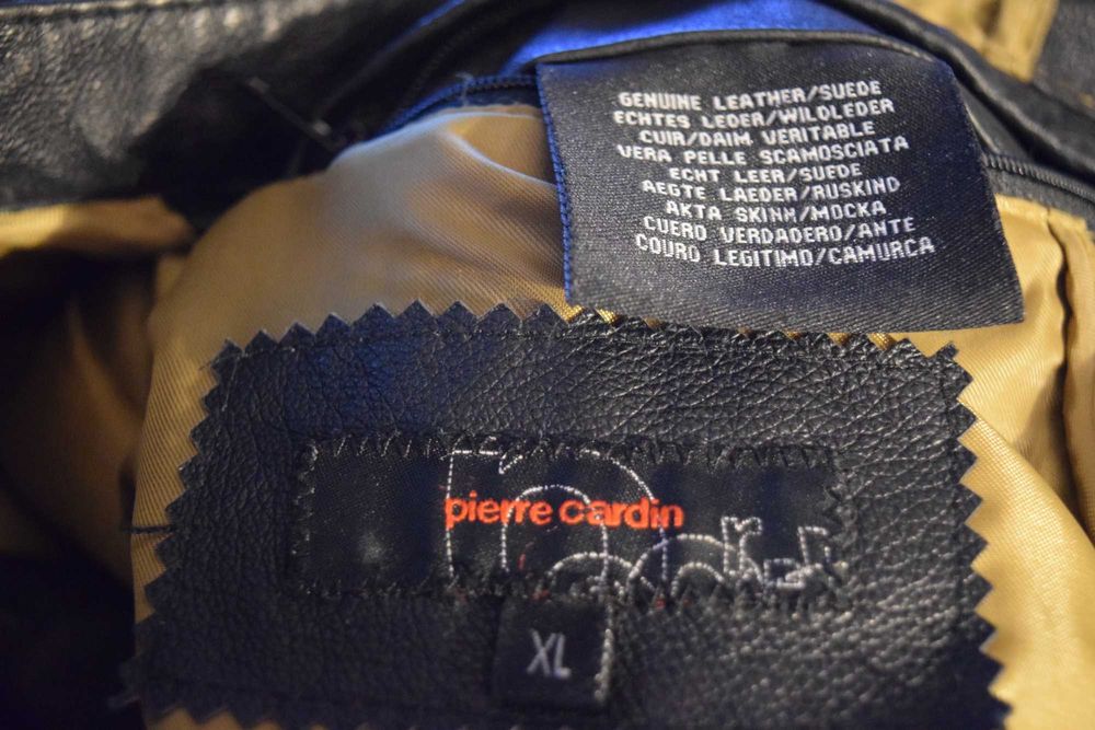 Pierre Cardin Kurtka skórzana czarna męska _XL
