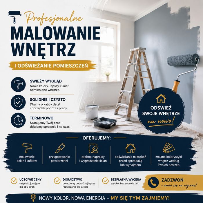 Malarz malowanie gładzie remonty gipsiarz