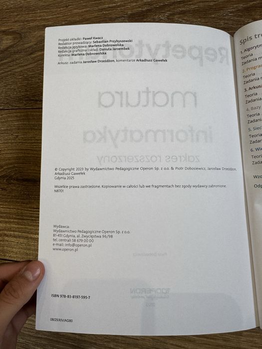 Repetytorium informatyka zakres rozszerzony Operon
