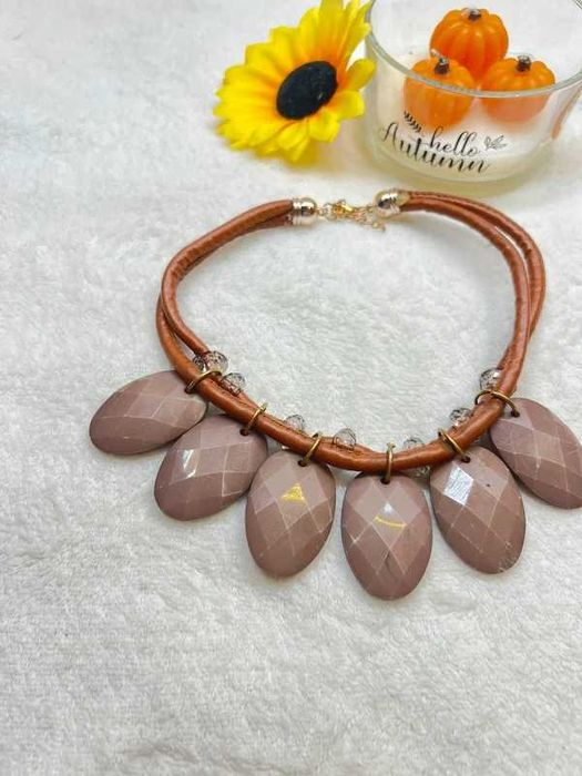 Naszyjnik choker ekoskóra boho etno etniczny casual Basic 4