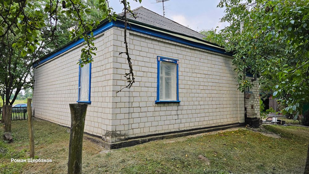 Будинок в селі з газом, пічкою, свердловиною, гарна земельна ділянка