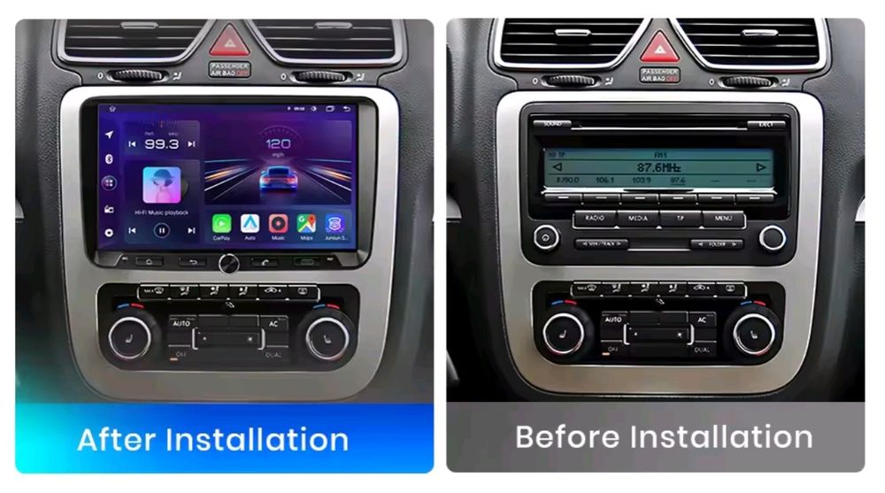 Rádio 9" Android VW Skoda Seat 2/64GB CarPlay Android Auto (Novo Modelo)