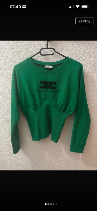 Bluza zielona gorsetowa Elisabetta Franchi S gorset podkeslajca talie