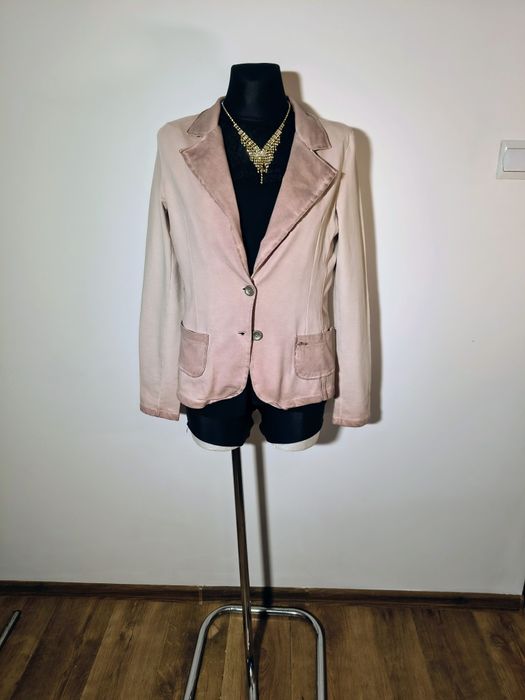 Bawełniana marynarka pudrowy róż r. L