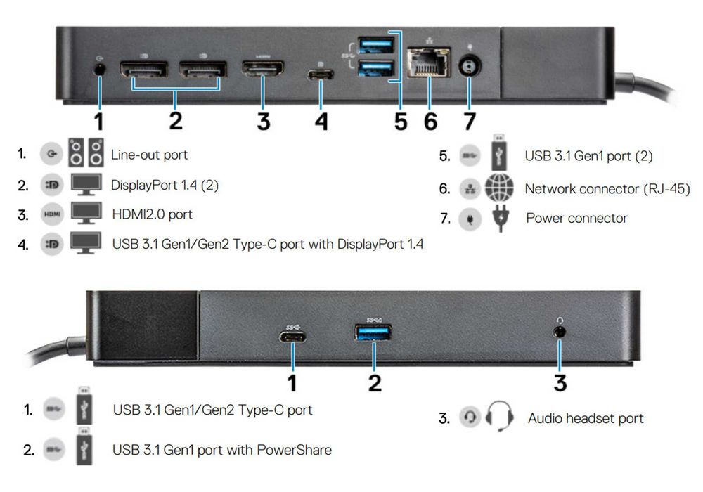 Док-станция Dell WD19 Video 5K Любому ноутбуку/ПК Type-C /Thunderbolt