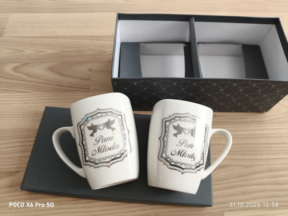 Kubki Pan Młody i Pani Młoda WEDDING SILVER