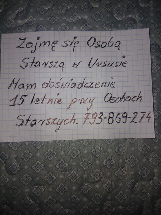 Opieka nad osobą starszą w Ursusie