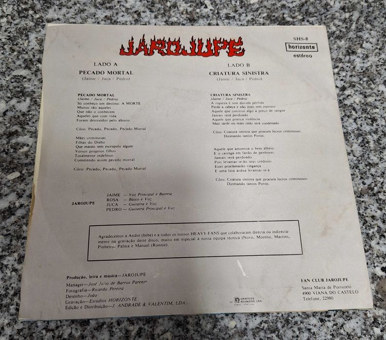 JAROJUPE - Pecado Mortal/Criatura Sinistra