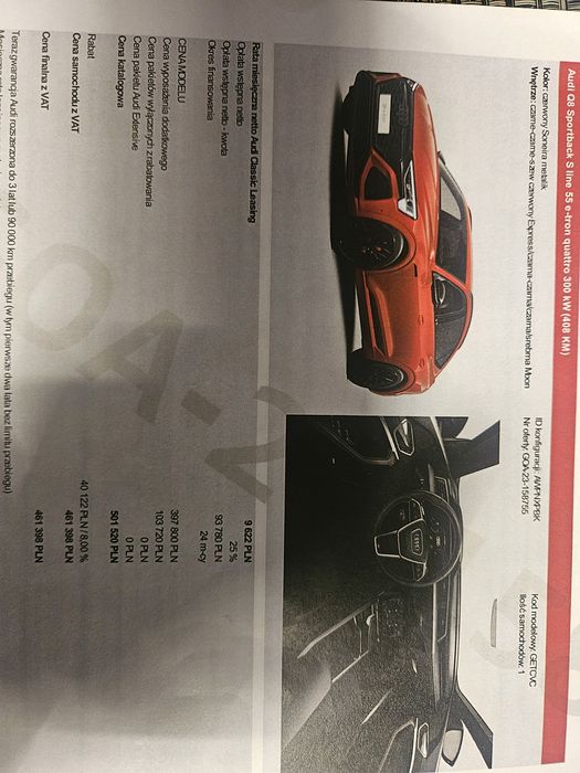 Audi Q8 Sportback S line quattro e-tron Q 8 Salon PL