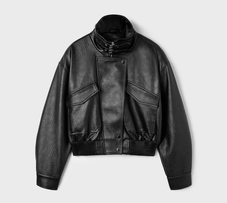 Шкіряна куртка stradivarius