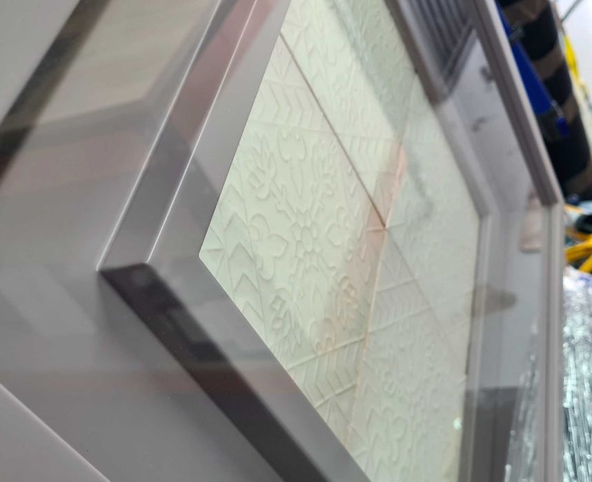 Painel 4 azulejos decorativos com moldura