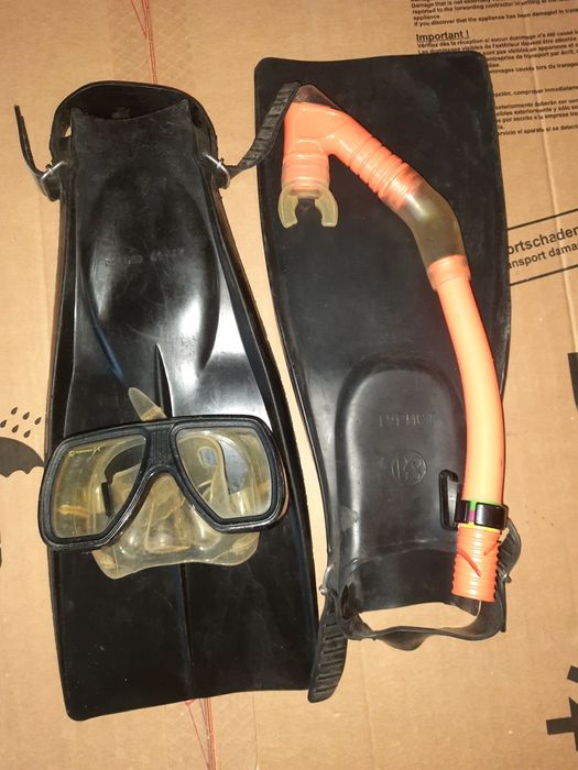 Ласты,  Маска с трубкой.