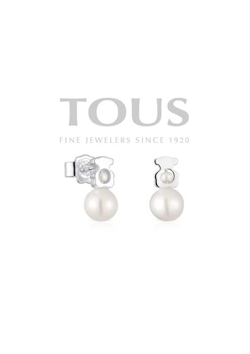 TOUS kolczyki I-Bear perła srebro 925 oryginał