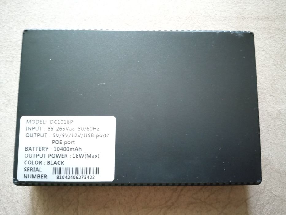 ДБЖ для роутера  DC1018P .10400 mah, 5В/9В/12В