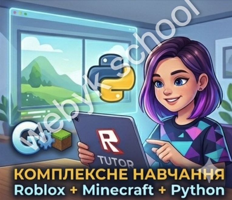 Репетитор Roblox Studio та Python | Програмування для дітей 7–16 років | Minecraft індивідуально