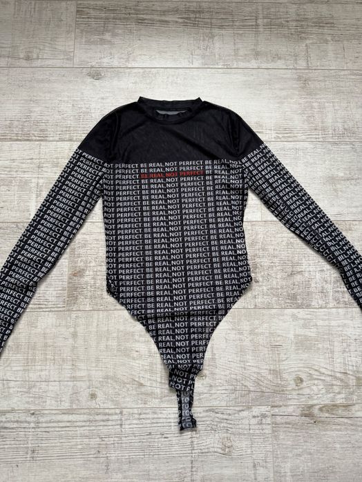 Новий жіночий полупрозорий боді з довгим рукавом