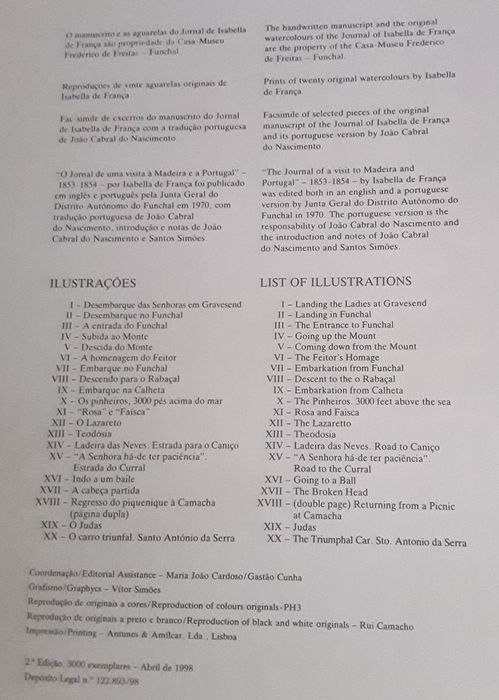 Vinte Ilustrações do jornal de uma visita à Madeira, Isabella de Franç