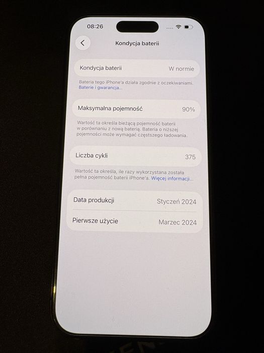 iPhone 15 Pro  128GB czarny Black Titanium