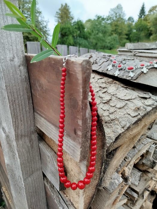 Бусы коралі червоне намисто зі справжнього коралу згарда до вишиванки