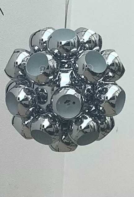 Candeeiro Suspensão Sputnik Cromado – 22 Luzes – Novo