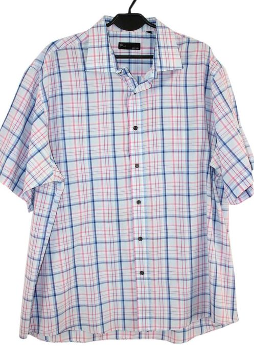 BHS koszula męska kratka krótki rękaw 3XL kołnierzyk 45 cm aa3