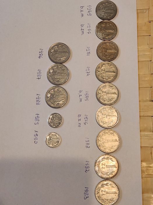 1 zł od 1949- 1990 /1 zestaw 16 szt/