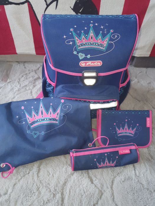 Tornister Herlitz zestaw,2x piórnik,worek na buty,stan bardzo dobry