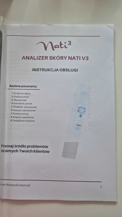 Analizer skóry Nati3 Skin Diagnosis System – Beauty of Science