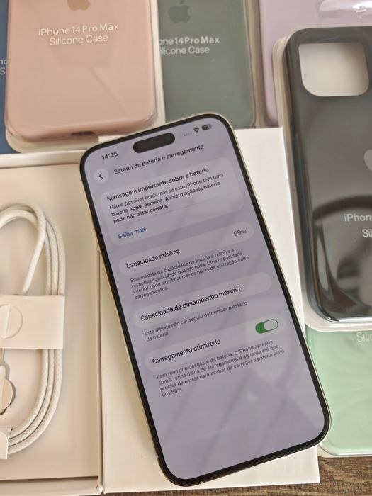 iPhone 14 Pro Max 128GB Silver Muito Bom estado Aceito Retomas