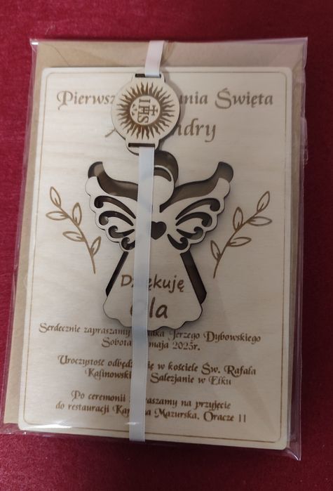 Zaproszenie na komunię z podziękowaniem w jednym