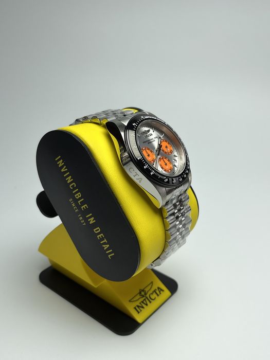 Invicta 31003, чоловічий сріблястий годинник, інвікта хронограф