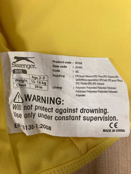 Colete piscina criança 2-3 anos