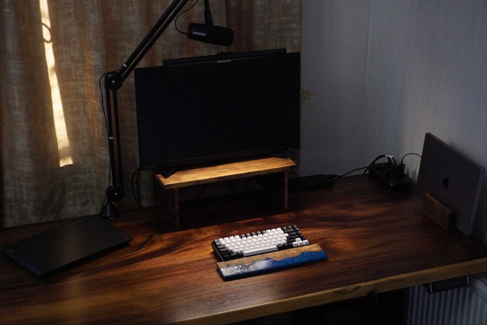 Эргономичный стол с регулировкой высоты, Американский орех