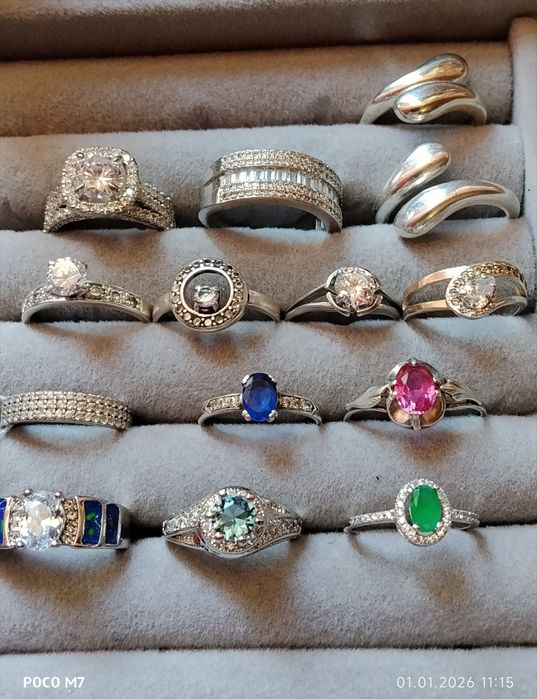 Кольца 925 пробы заводские  в идеале